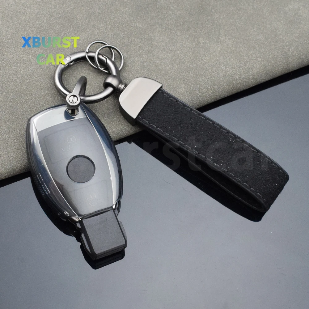 

Transparent TPU Car Key Cover Case for Mercedes Benz A B R G Class GLK GLA W204 W251 W463 W176 Auto Remote Shell Fob Holder
