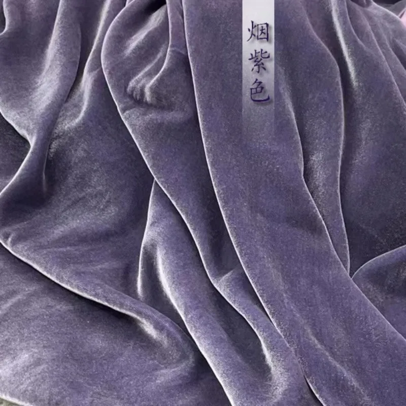 114-140 cm breed hoge kwaliteit zijde fluwelen stoffen dame jurk op maat gesneden zachte doek goederen saffier blauw rood zwart groen paars