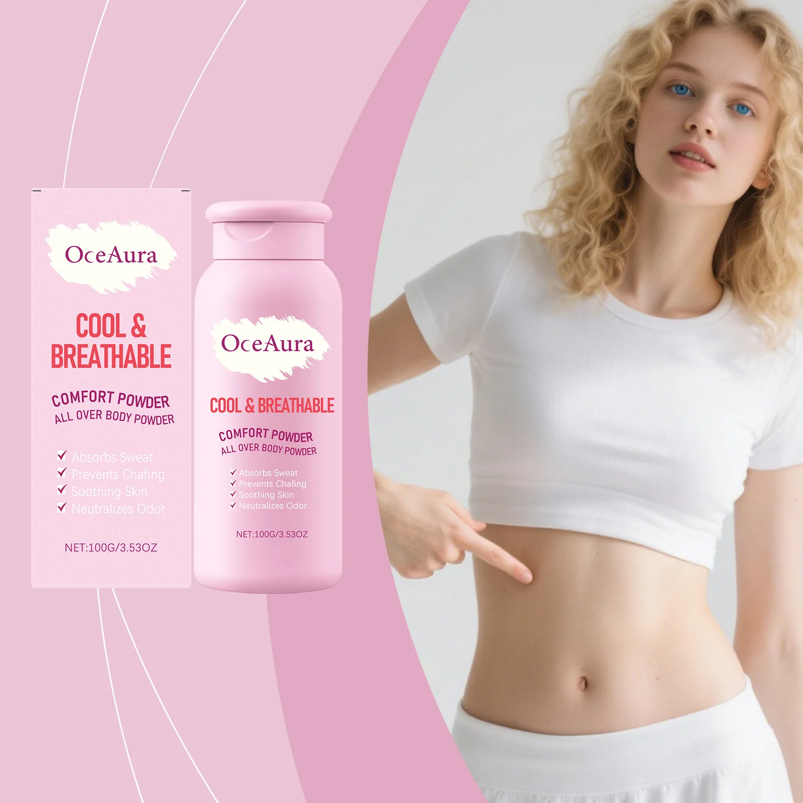 

Refreshing Fragrance Comfort Powder Body Powder Moisture Absorbing & Friction Reducing Keeps Skin Smooth & Fresh Body Powder