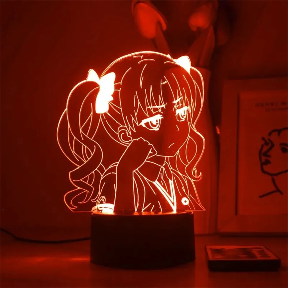 3D Anime Lamp Cute Girl Nightlight Shirai Kuroko Acrylic Led Night Light 7/16 Colors Sexy Women Table Lamps for Bedroom Decor