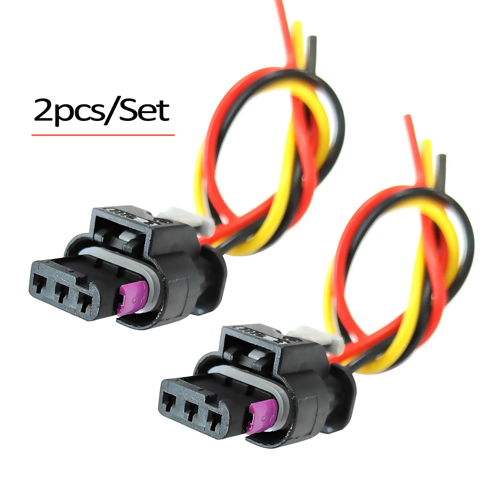 Par de Conectores de Cableado para Sensor de Aparcamiento de 3 Pines para FORD Focus C-MAX S-MAX Transit Mondeo Galaxy Kuga Fiesta Focus