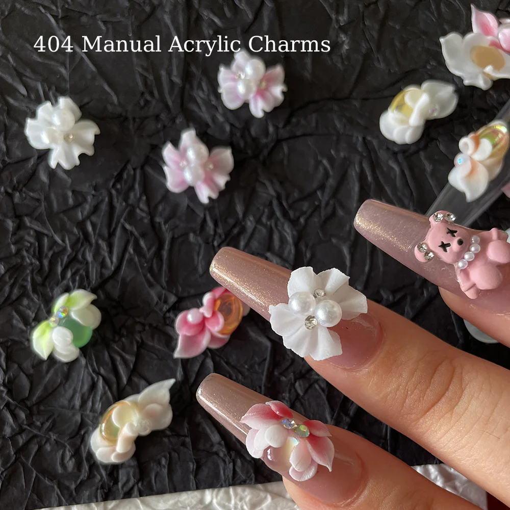 

Handmade Acrylic Powder Charms Flower Nail Ornaments Manual Design Gradient Floret Adorn Manicure Handmade Acrylic Charm 404Nail