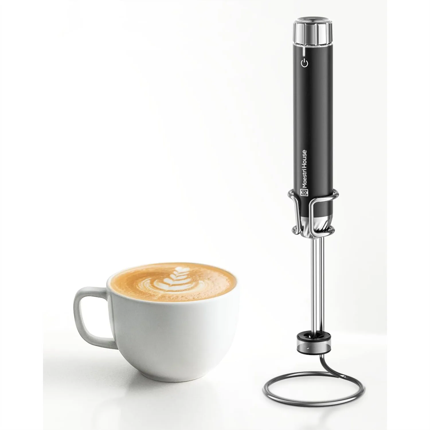 

Handheld Milk Frother with Stepless Speed Control, IPX6 Waterproof Rechargeable for Latte Art Microfoam