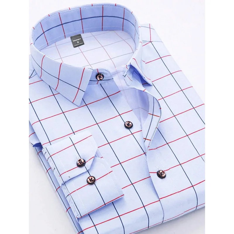 

Printed Plaid Long Sleeve Men's Shirt Floral Patterned Casual Style Comfortable Fit Spring Summer Fashionable Menswear