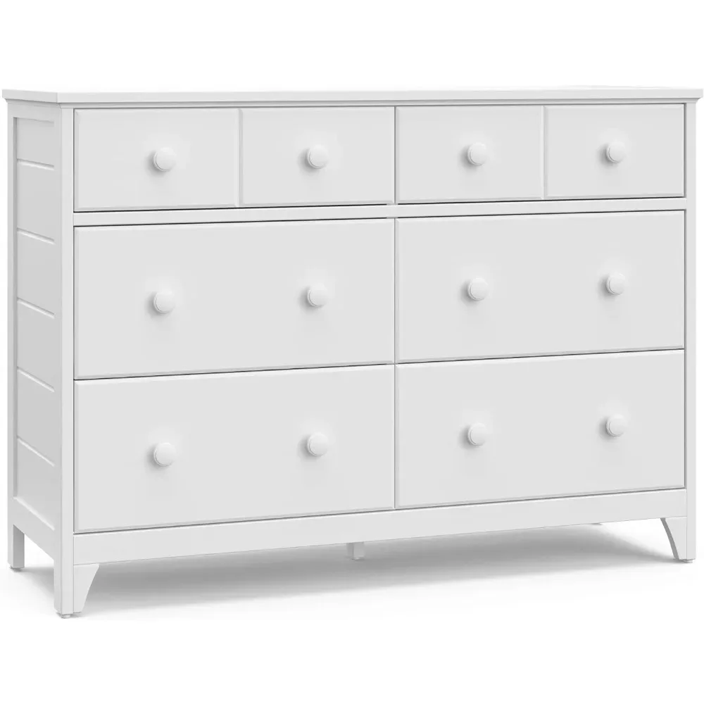 6 Drawer Universal Double Dresser (White) – GREENGUARD Gold Certified For Kids Nursery, Drawer Organizer, Chest of Drawers