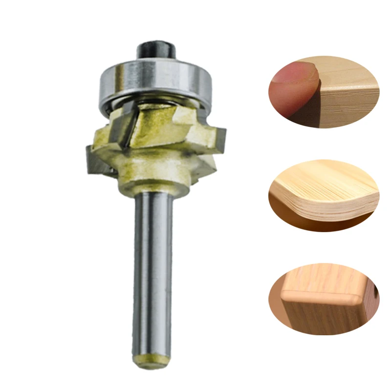 6.35mm 1/4 Shank High Quality 4 Flutes Router Bit Set Woodworking Milling Cutter R1 R2 R3 Trimming Knife Edge Band Trimmer Tools