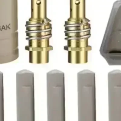 

Расходные материалы для сварки, новая защита покрытия, контактные наконечники 0,8/1,0/1,2 мм, антипригарный сварочный шлак, европейское безвоздушное сопло для 15AK Mig