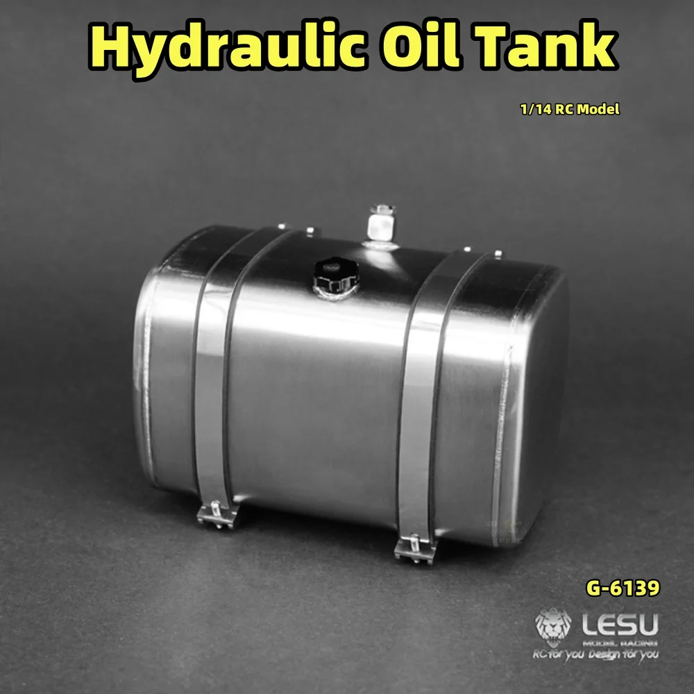 Serbatoio dell'olio Stoccaggio idraulico Serbatoio del carburante Simulazione G-6139 119MM Acciaio inossidabile per 1/14 Tamiya RC SCANIA Man Lesu Tipper Parti del giocattolo