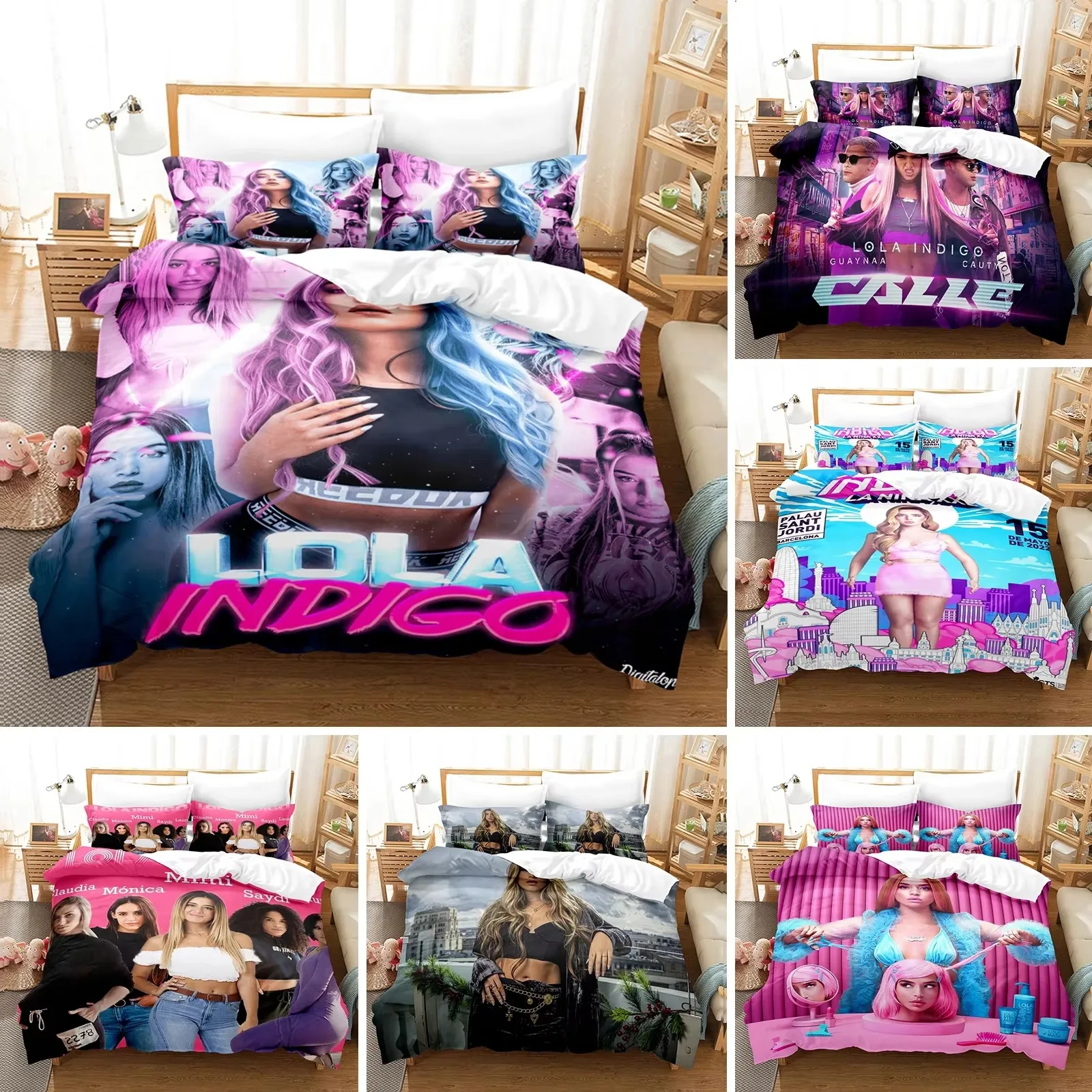 3D Printed Lola Indigo Hip Hop Bedding Set Duvet Cover Bedroom Comforter Covers Single Twin King Size Quilt Cover Home