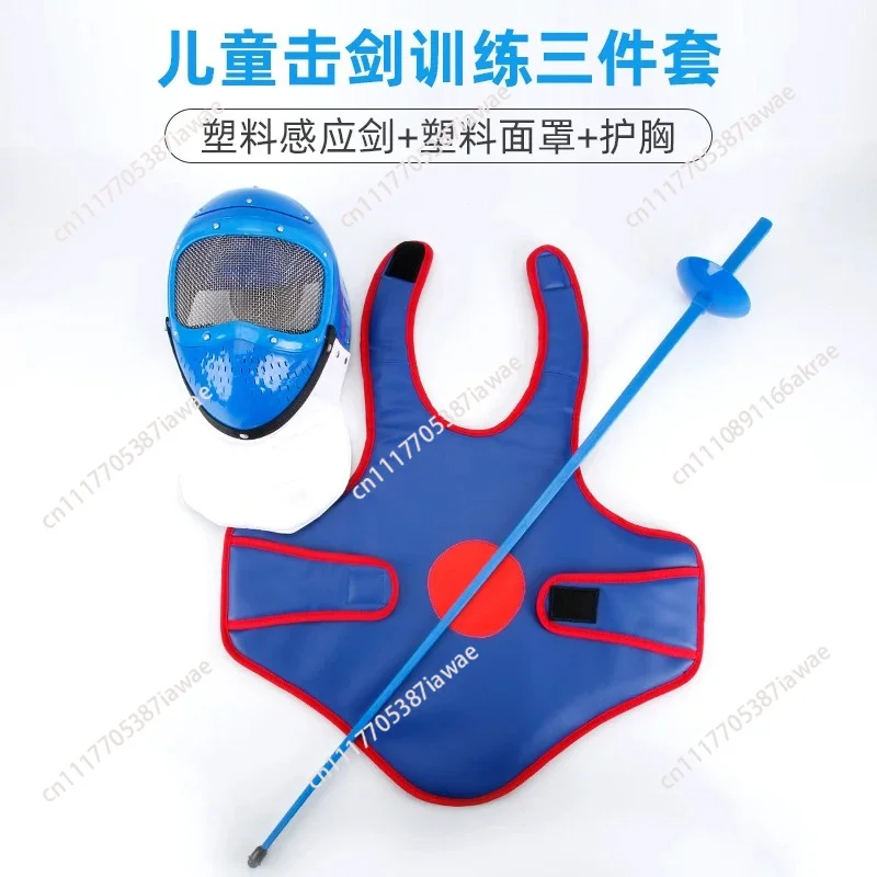 Fencing Equipment Set for Kids, 3-Piece Plastic Training Starter Kit for Children Beginner Foil/Epee Fencing Gear