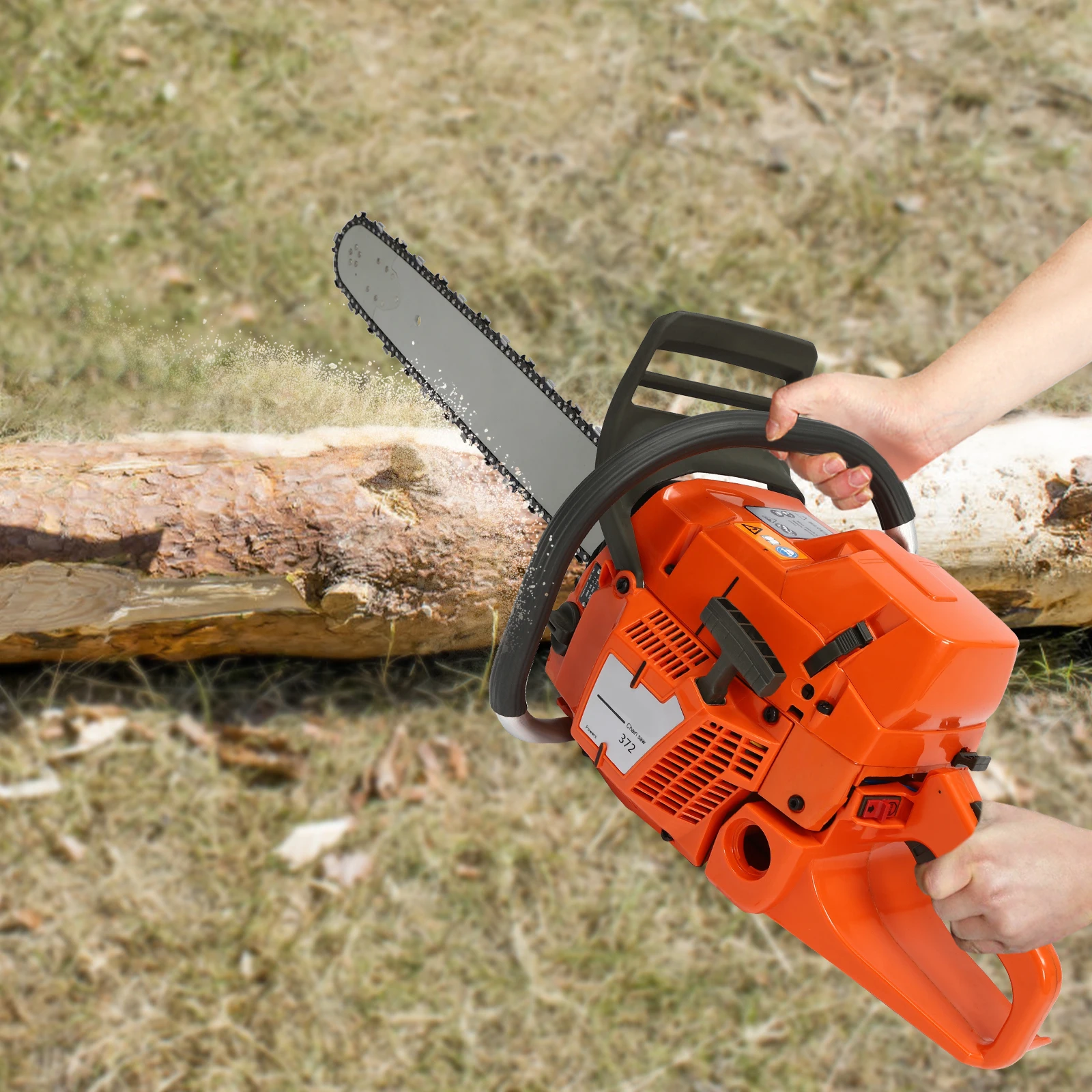 

71,8CC 24-дюймовая 2-тактная бензопила с газовым приводом, ручная цепная пила с воздушным охлаждением для обрезки сада/лесозаготовок/разделки древесины