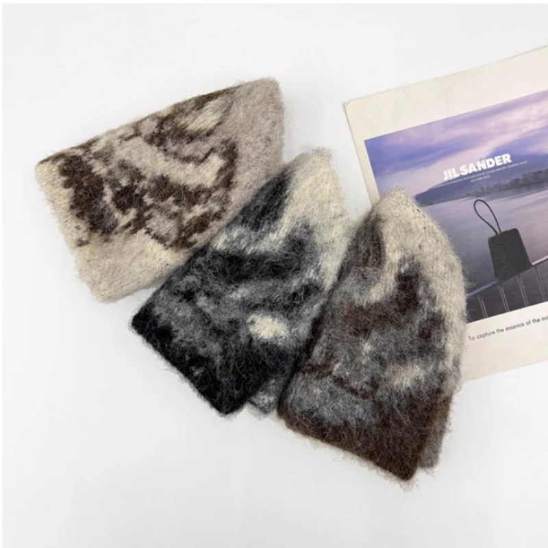 الاتجاه الكوري مختلط اللون البلوز محبوك قبعة الخريف والشتاء في الهواء الطلق الدافئة سدادات حماية الأذن الجمجمة قبعة قبعات للرجال والنساء