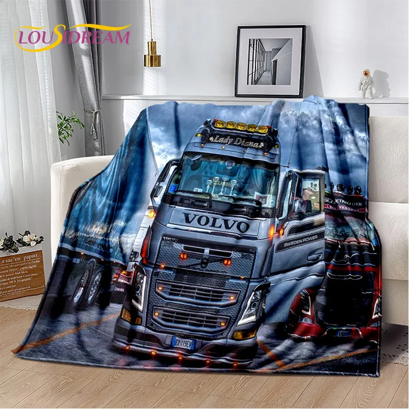 HD Volvo Truck Lorry 3D Printing Soft Flannel Blankets,Throw Blanket Comfortable Blanket for Picnic Beds Sofa Home Bedroom Gifts