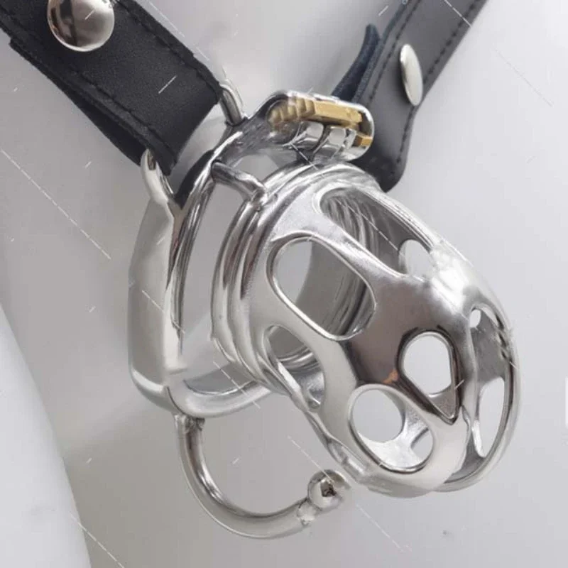 Hollow Cock Cage Stainless Steel Male Metal Chastity Belt정조대Erotic Bondage Chastity Cage Penis Ring Lock BDSM Sex Toy For Men 18