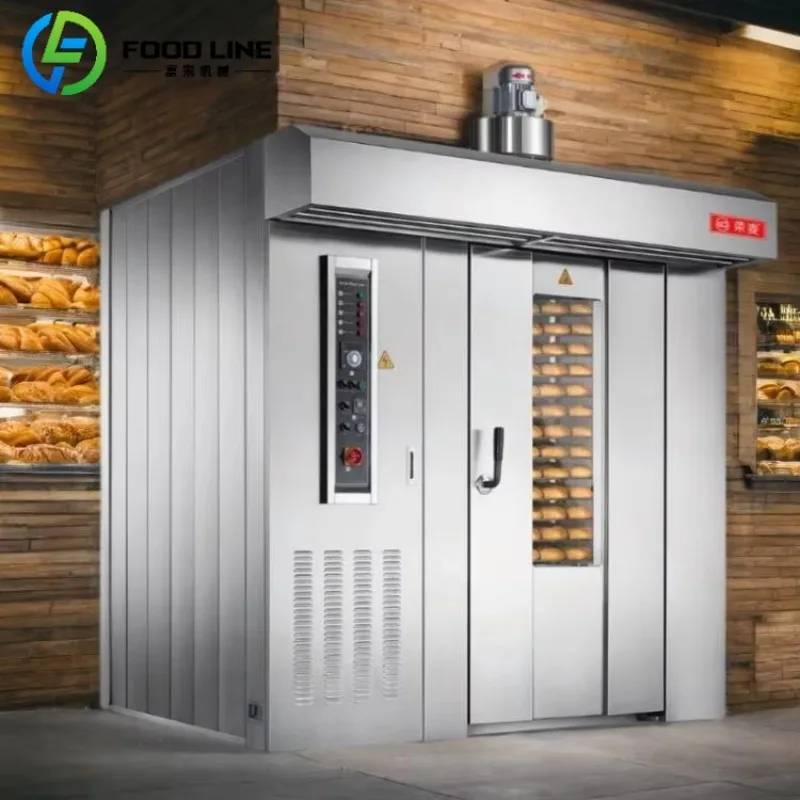 Commercial Big Automatic 32 Tray Pizza diesel Rack Gas Electric Small Revolving Bread Rotary Oven Electronic for Bakery