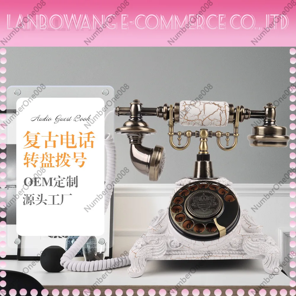 Retro Keypad Telephone Vintage Landline Desk Phone for Home Office Hotel