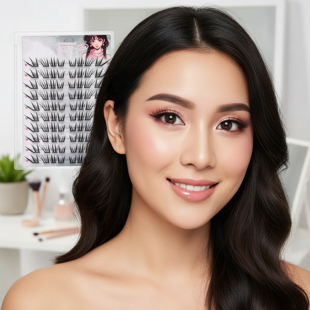 Segmented Single Cluster Fox-Style False Eyelashes Lightweight Comfortable Natural Look