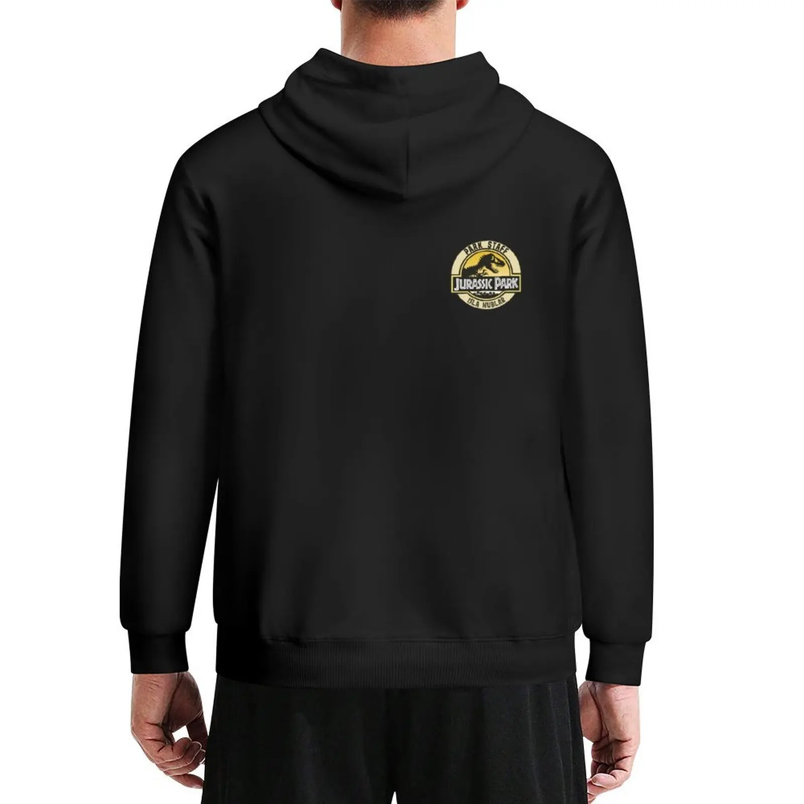 

Jurassic Park Isla Nublar Retro Park Staff Dino Pocket Badge Hoodie men wear men's clothes autumn jacket men men's hoodies