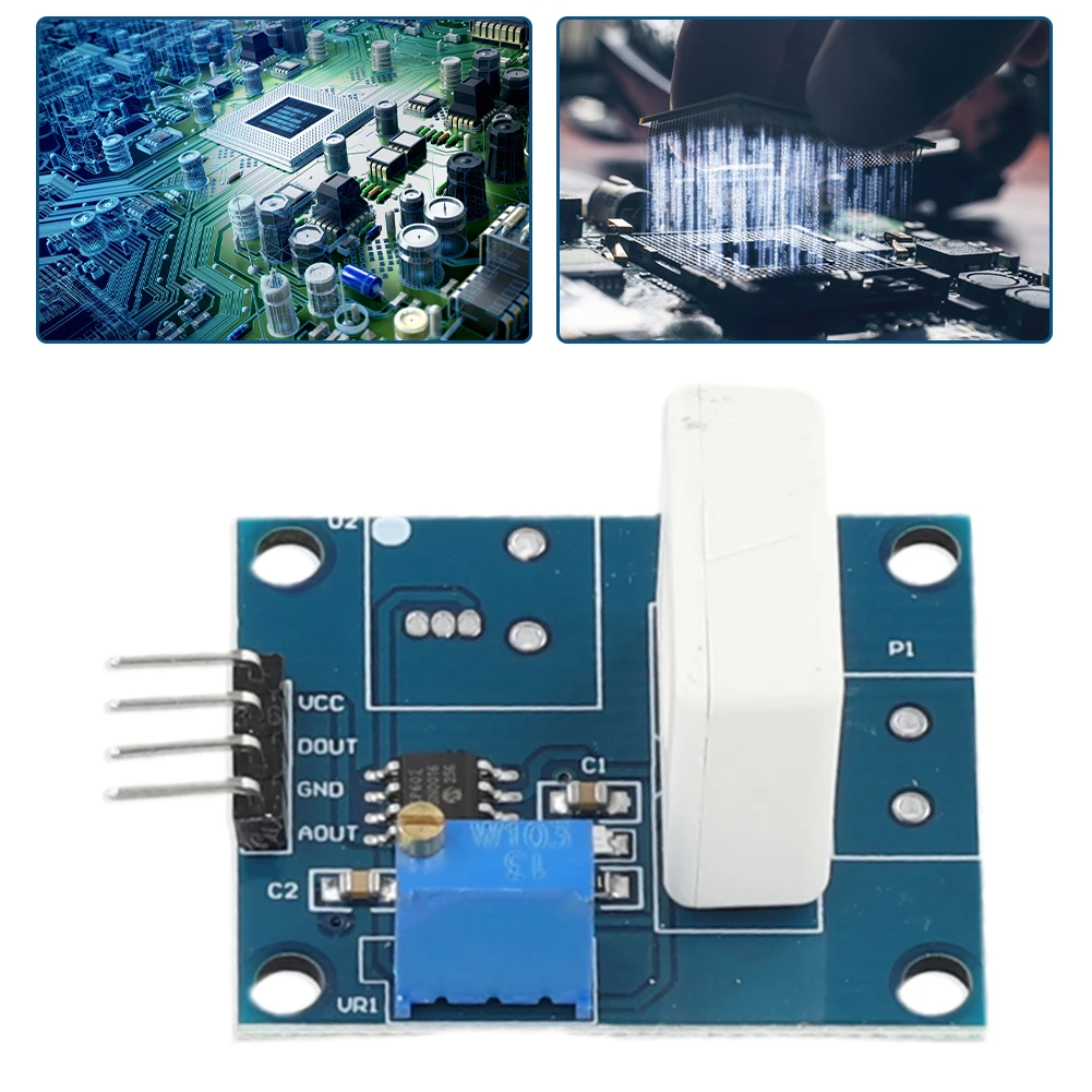 

WCS1800 Датчик тока Холла DC 5 В 35 А Модуль защиты детектора короткого перегрузки тока Модуль датчика обнаружения тока Холла