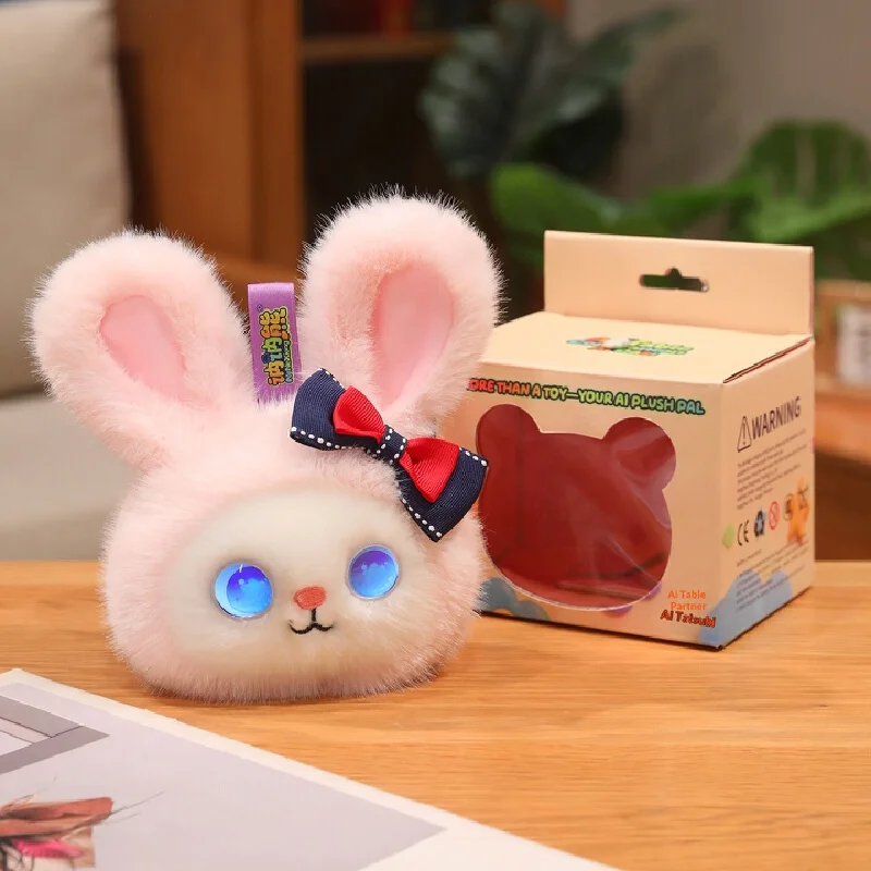 AI Big Model Talking Rabbit Plush Toy Emotional Companion Educational Interactive Kids Cute Plush Doll HD Display