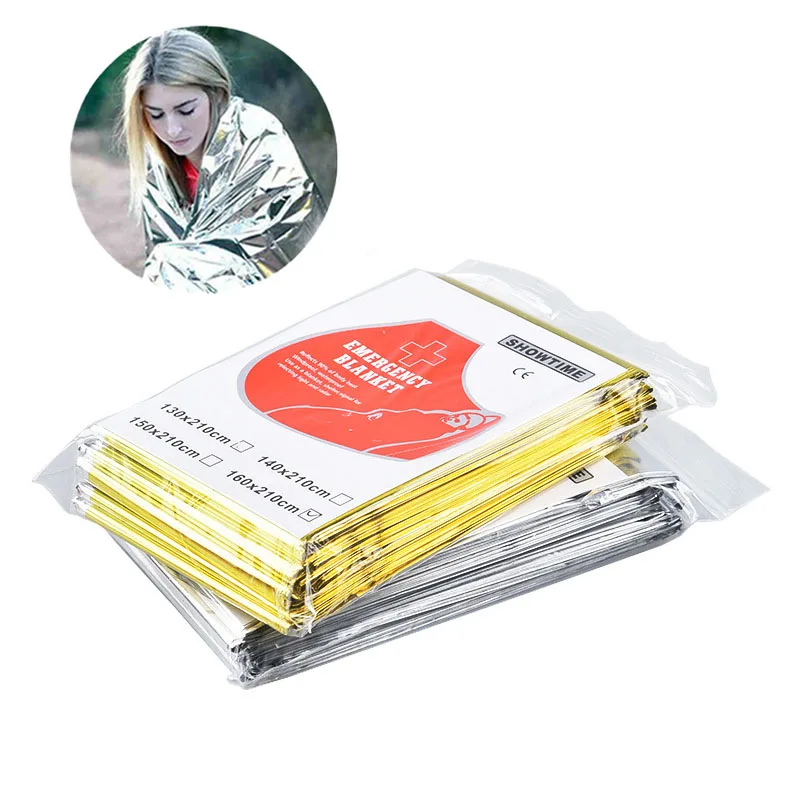 Emergency Blanket Outdoor Survival Rescue First Aid Foil Thermal Blanket Hypothermia Windproof Multi-use For Explore Camping