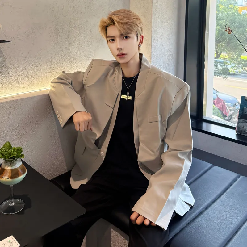 

Новый осенний повседневный мужской костюм-двойка в корейском стиле: пиджак и брюки, премиум-класс, стандартный крой, длинный рукав, для повседневной носки