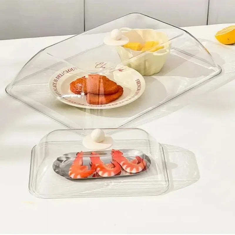 WORTHBUY Reusable Plastic Food Cover Clear Dustproof&Insect Food Fresh-keeping Cover Protective Lid Kitchen Storage Accessories view 4