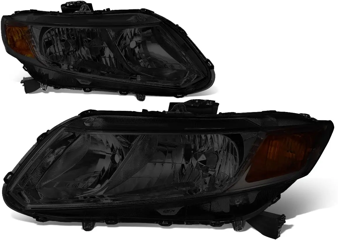 

Headlights Assembly Compatible with 2012 2013 2014 2015 Honda Civic Sedan/Coupe, Driver and Passenger Side Halogen Headlamps Rep