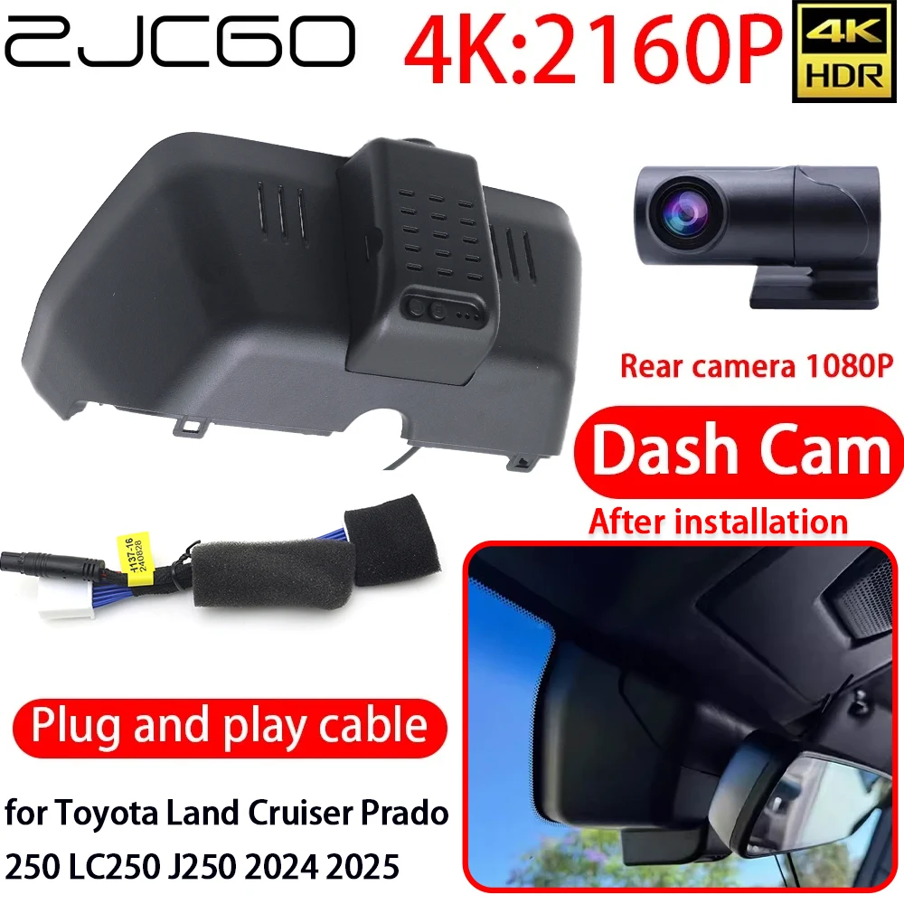 

ZJCGO 4K Car DVR Dash Cam Wifi Front Video Recorder Camera 24h Monitor for Toyota Land Cruiser Prado 250 LC250 J250 2024 2025
