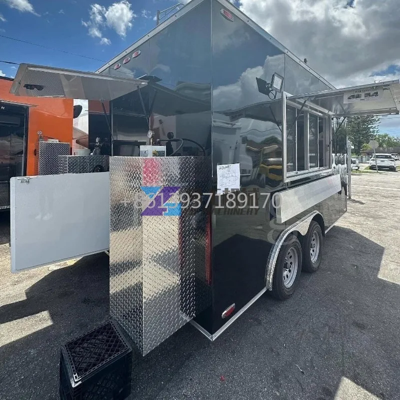 

Прицеп для еды, полностью оборудованный Food Truck, мобильный кухонный прицеп для торгового торгу на улице, индивидуальные прицепы для пищевых концессий на продажу