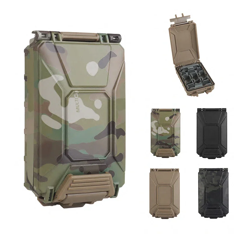 Tactical Battery Storage Pouches for CR2032 AAA 18650 18350 CR123A Molle Waterproof for Airsoft Hunting CS Game