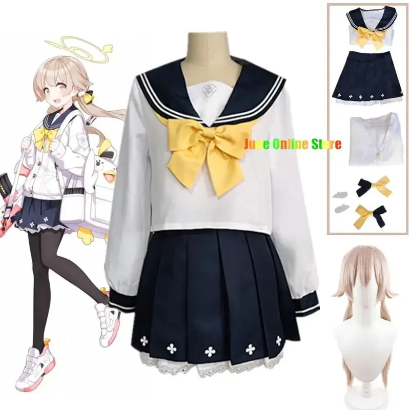 qq38Juego de anime archivo azul Ajitani Hifumi disfraz de Cosplay para mujeres trajes de marinero para adultos uniforme JK chaqueta sombreros con lazo Halloween
