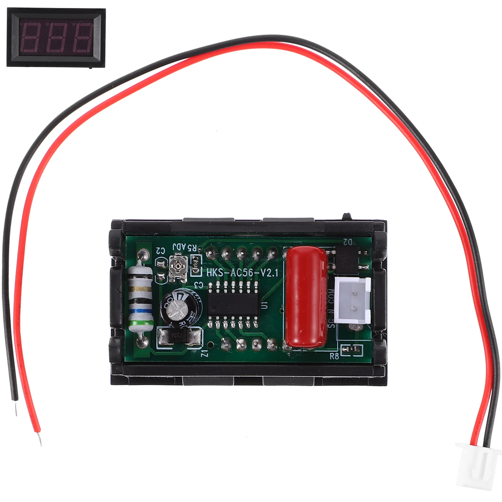 Voltmeter 25-500V AC Mini Voltage Head LED Digital Plastic Gauge 2-Wire