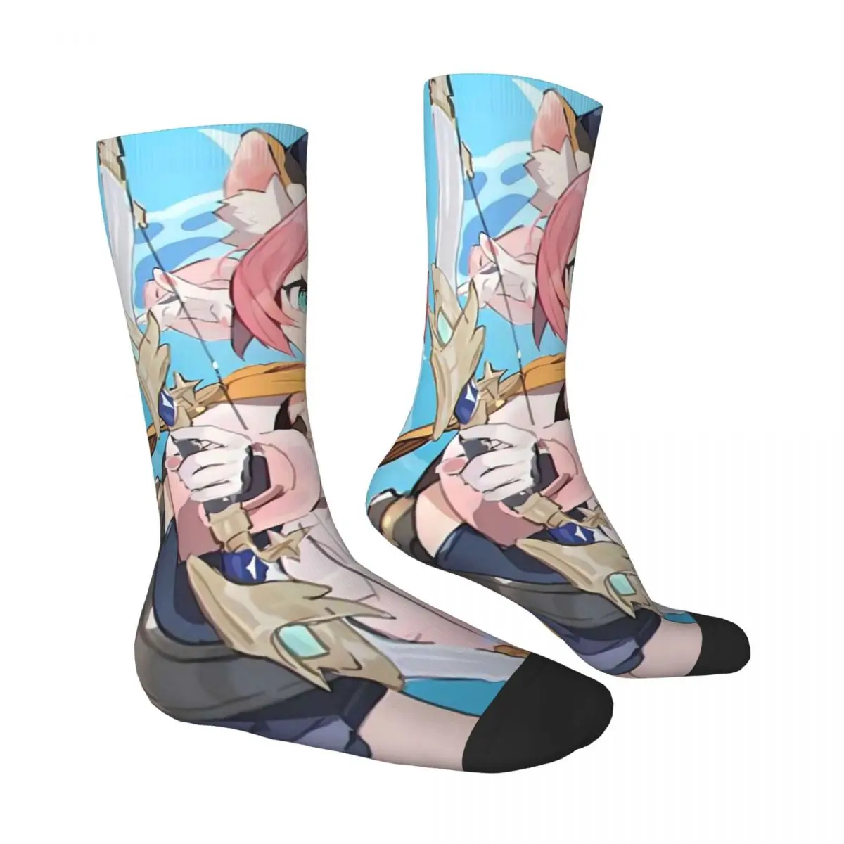 Calcetines de impacto Diona Genshin, medias de invierno bonitas de Anime, calcetines modernos de alta calidad para mujer, calcetines antideslizantes estampados para ciclismo