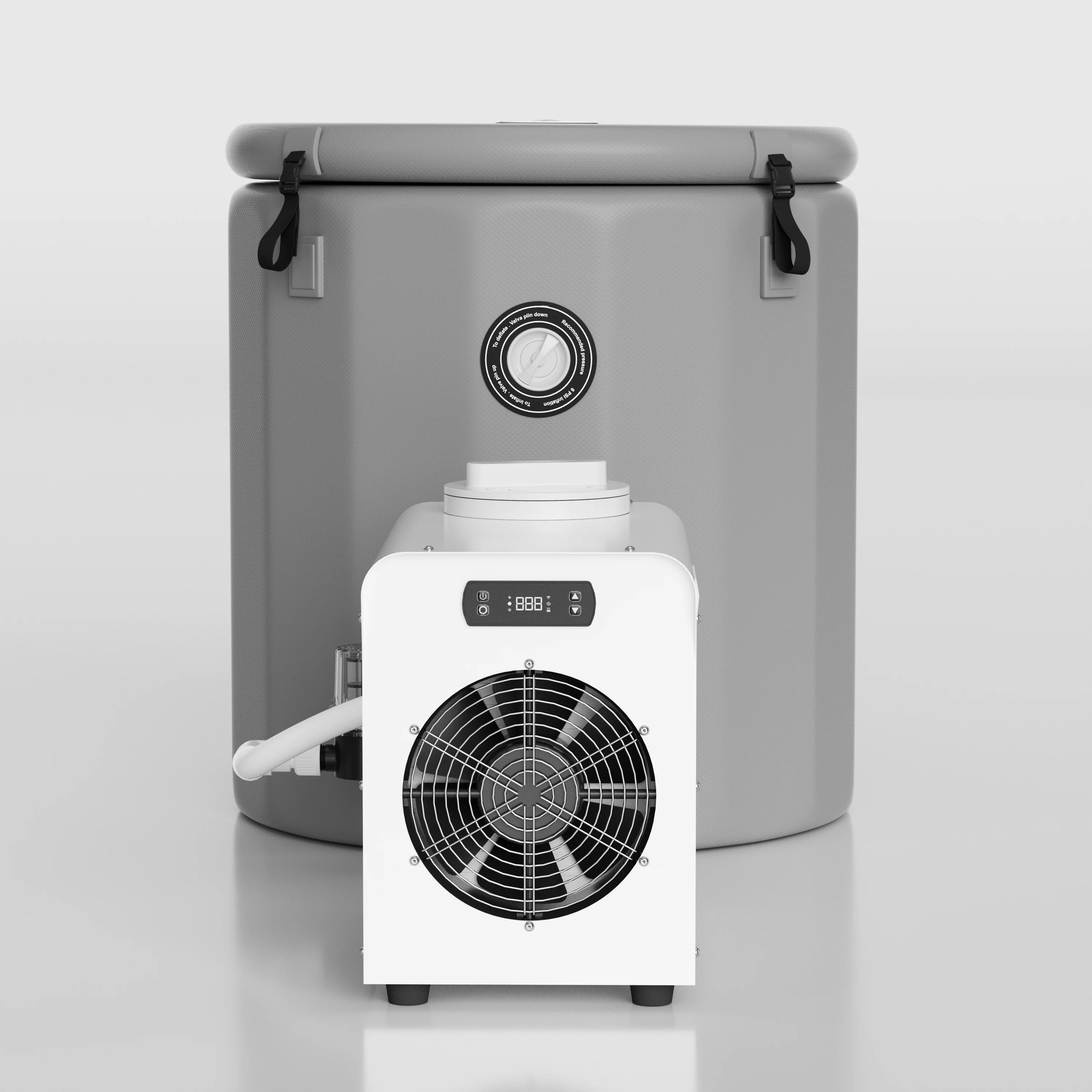 WiFi Control 0.3hp Mini Lite Chiller + Round Portable Inflatable Outdoor Sports and Fitness Training Ice Bath Tub
