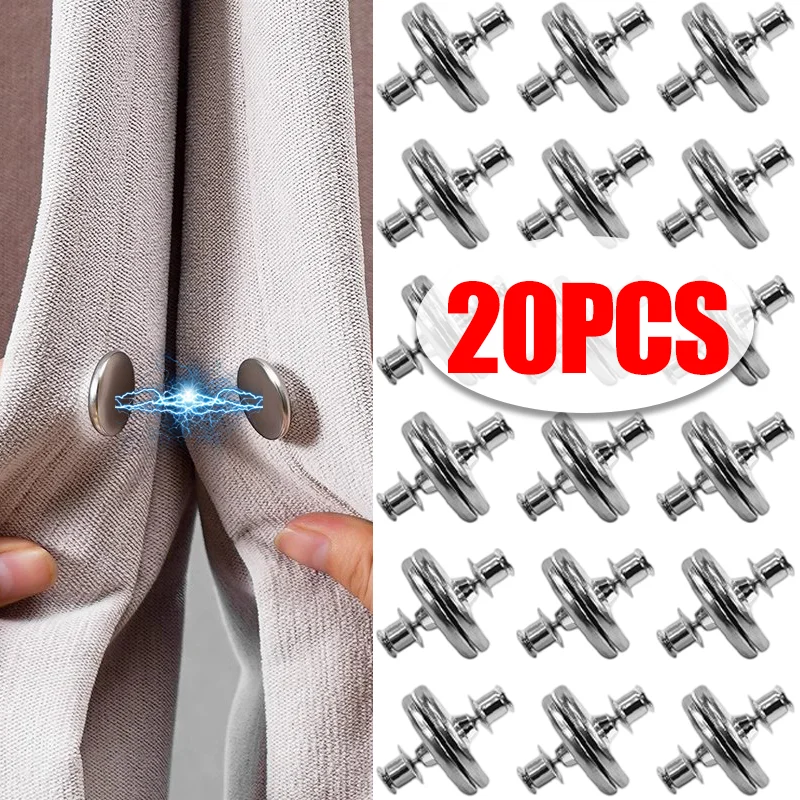 Magnetic Curtain Clips Detachable Curtain Magnets Button Prevent Light Adjustment Window Screen Close Magnet Buckle Fix Fastener