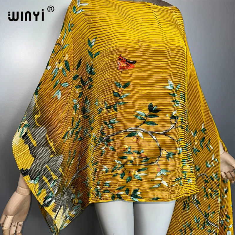 WINYI 여름 주름 드레스 불규칙 드레스 루즈한 boho 가운 맥시 롱 Femme Vestidos 휴일 우아한 이브닝 드레스 abaya