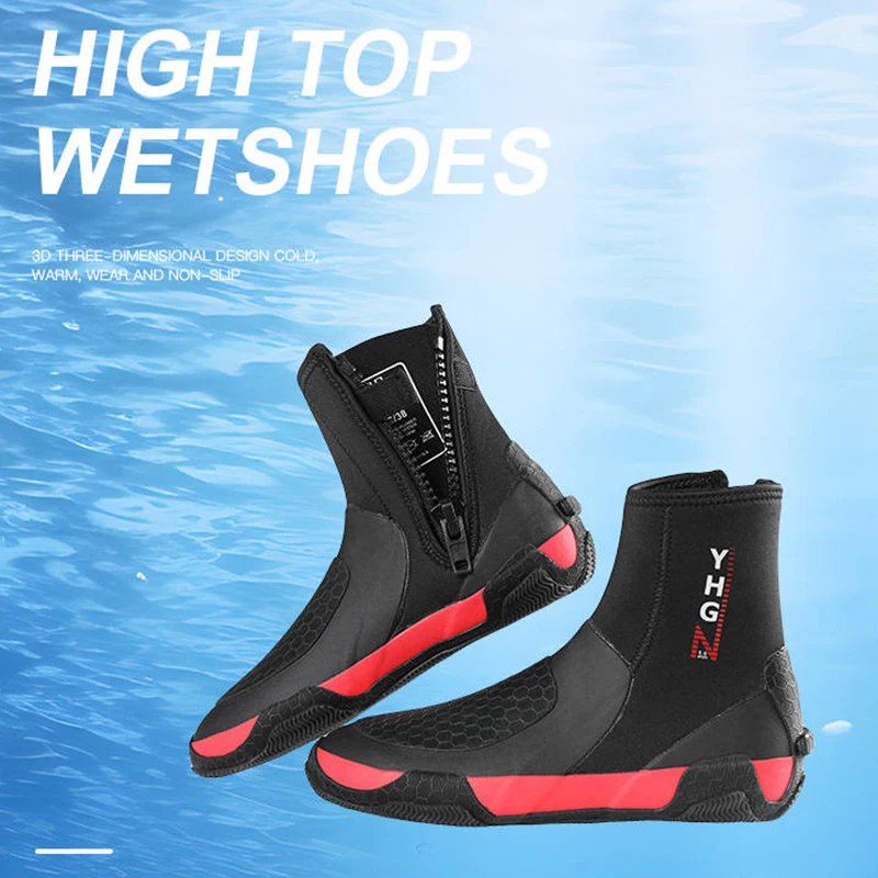 New 5mm Dive Boots Diver Boots High-Top Outdoor Beach Upstream Shoes Non-Slip Snorkeling Sea Catching Equipment