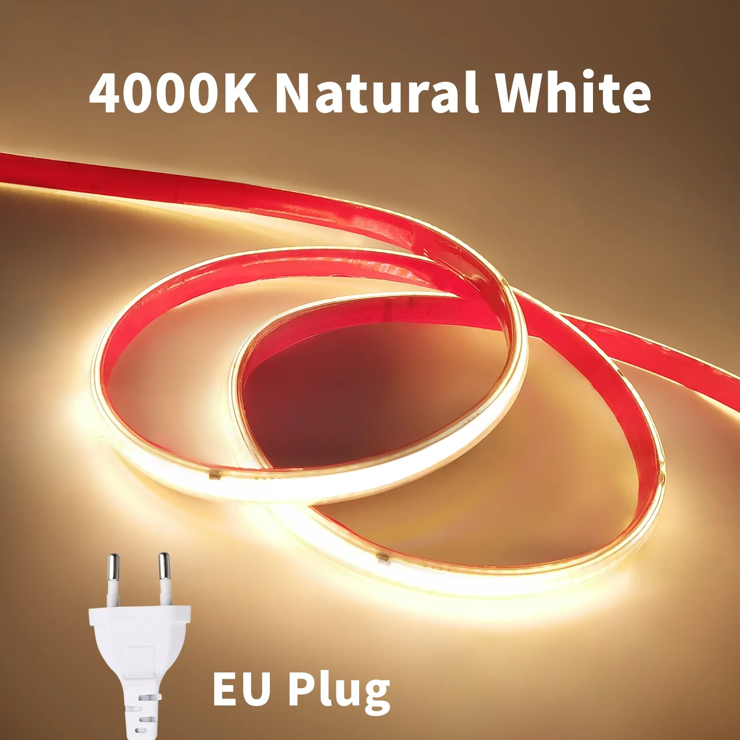 COXO 220 V COB-LED-Streifenlicht, 296 LEDs/m, hohe Helligkeit, wasserdicht, flexibles LED-Band, für Zimmer, Küche, Außenbeleuchtung, 230 V 5