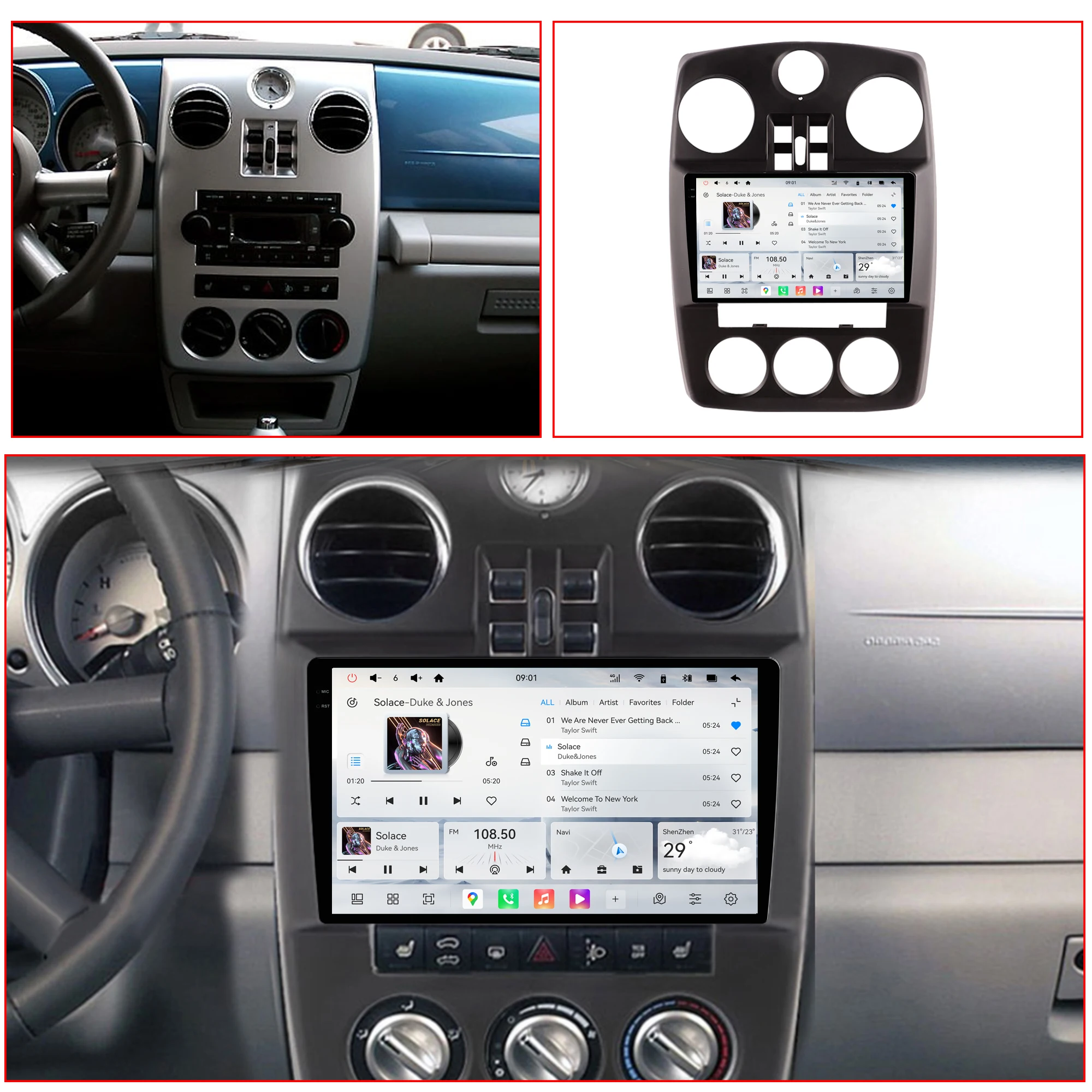 Redpower Crystal Sound 850 Pro Max  Android Car Radio Player Screen for CHRYSLER PT CRUISER 2005-2010 CarPlay Bluetooth Hi-Fi