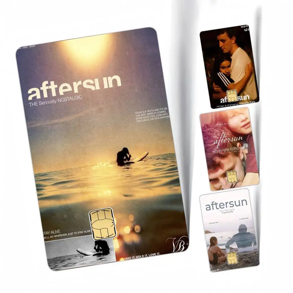 Aftersun 2022 Movie High Scores Healing Film Anmie 4pcs 1Set Sticker Film Skin Cover for Credit Card Debit Bank Card Front