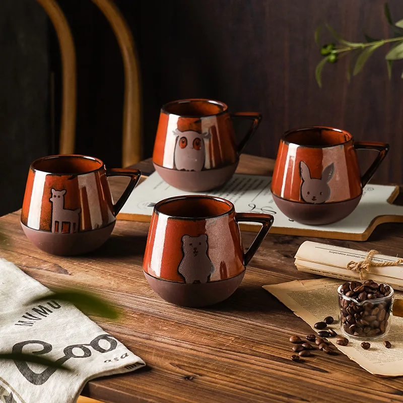 

Винтажная керамическая кружка, грязная чашка, уникальный дизайн, кофейная чашка для женщин, домашняя чашка для чая в стиле ретро