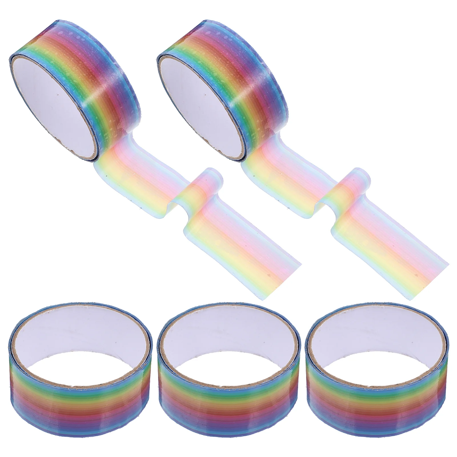 5 Rolls Sticky Ball Tape Child Colorful Duct Bright Tapes Adhesive Polypropylene DIY Rolling