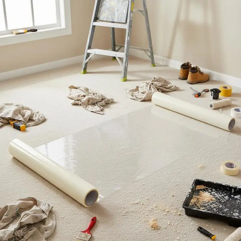 

Carpet Protection Film, 36" x 200' Floor and Surface Shield with Self Adhesive Backing & Easy Installation, Polyethylene Adhe