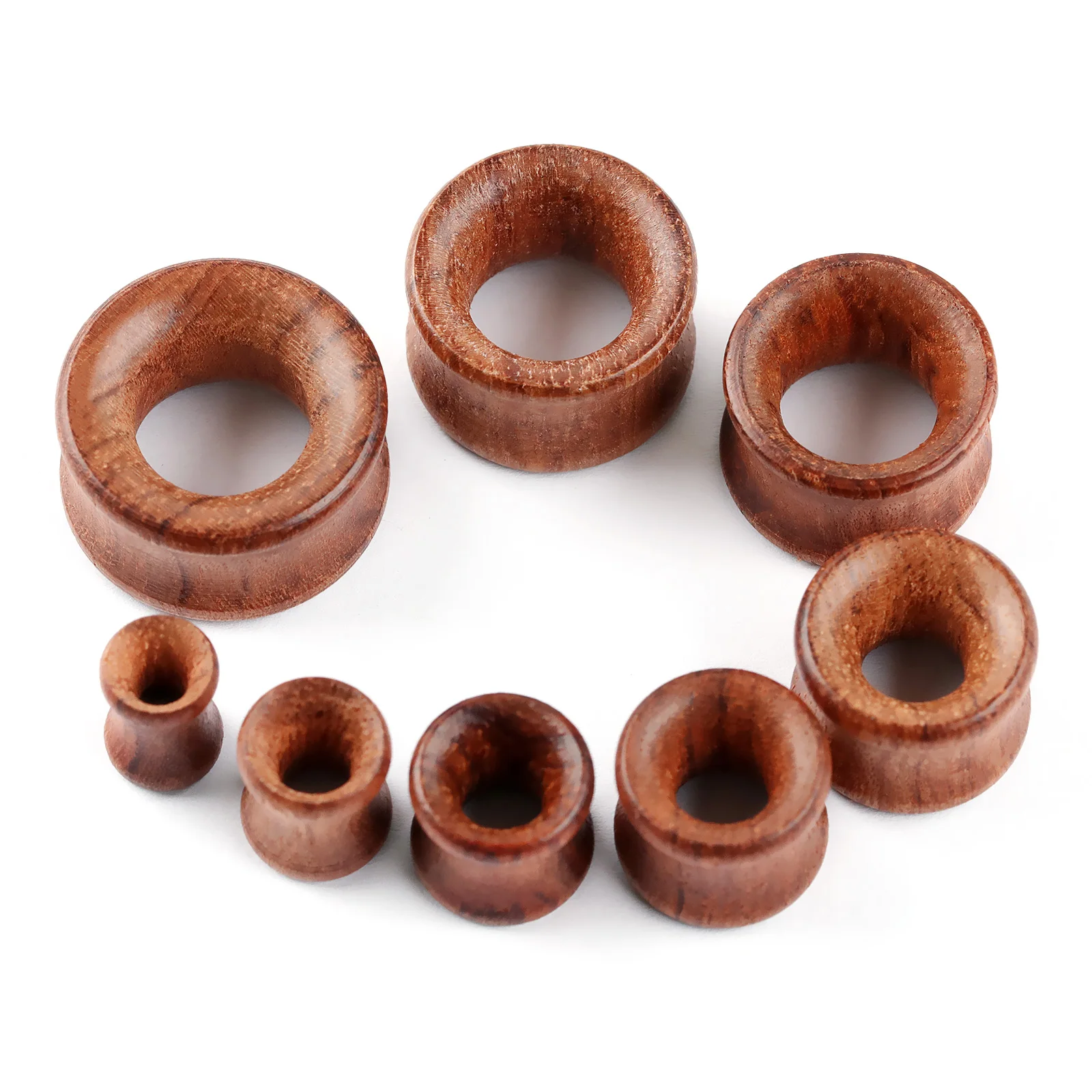 1pair Hollow Pear Wood Ear Expanders Tragus Double Horn Waist Classical Eer Piercing Tunnels For Ears