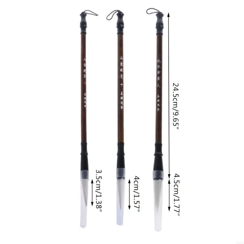 T5EA 1pc Cepillos caligrafía chinos Pen Wolf Wolf Sheep Hair Writing Cepillo madera