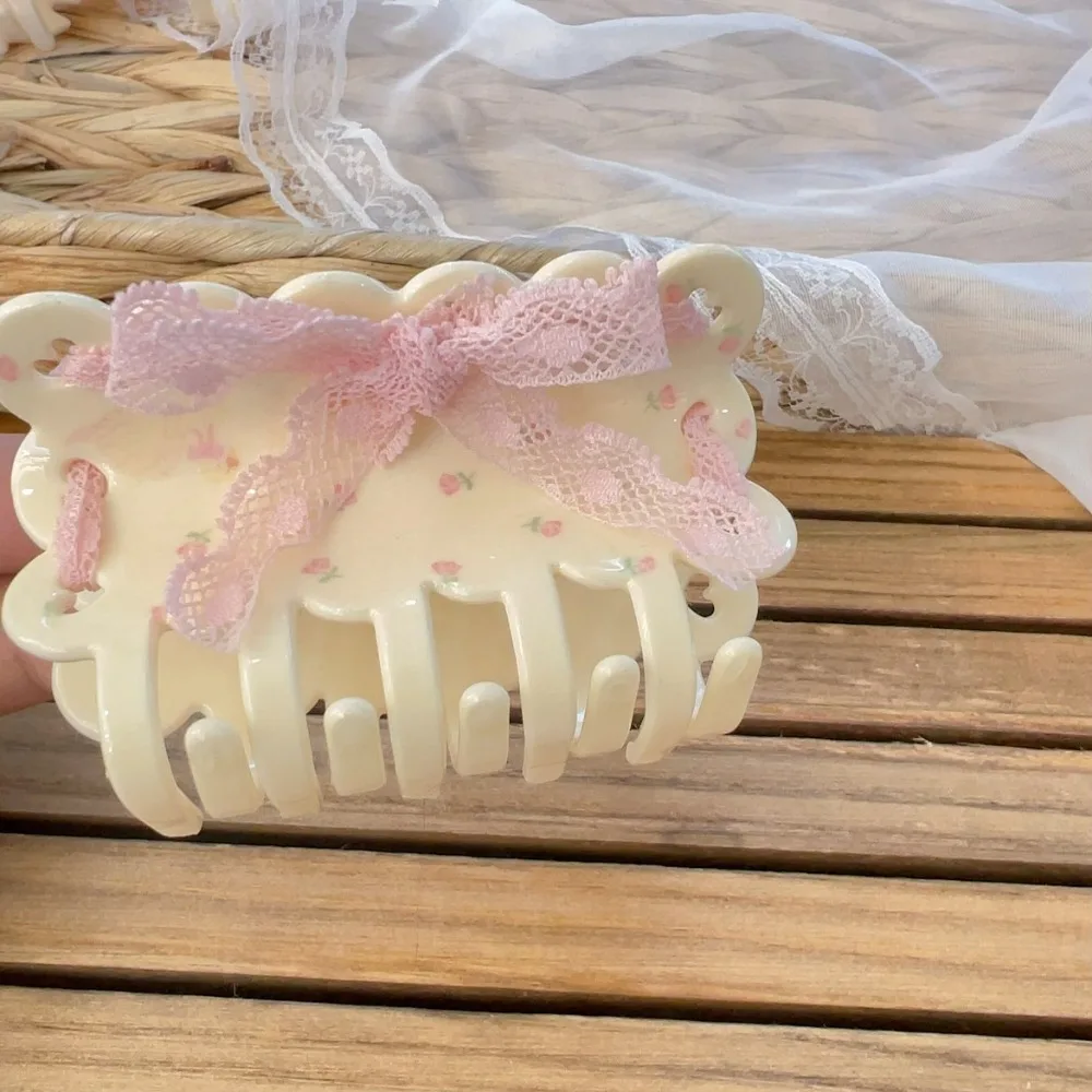 مشبك مخلب شعر بشريط مربط للفتاة ، مسكة بموجة أكريليك ، طراز الباليه ، مشبك مخلب الأسيتات