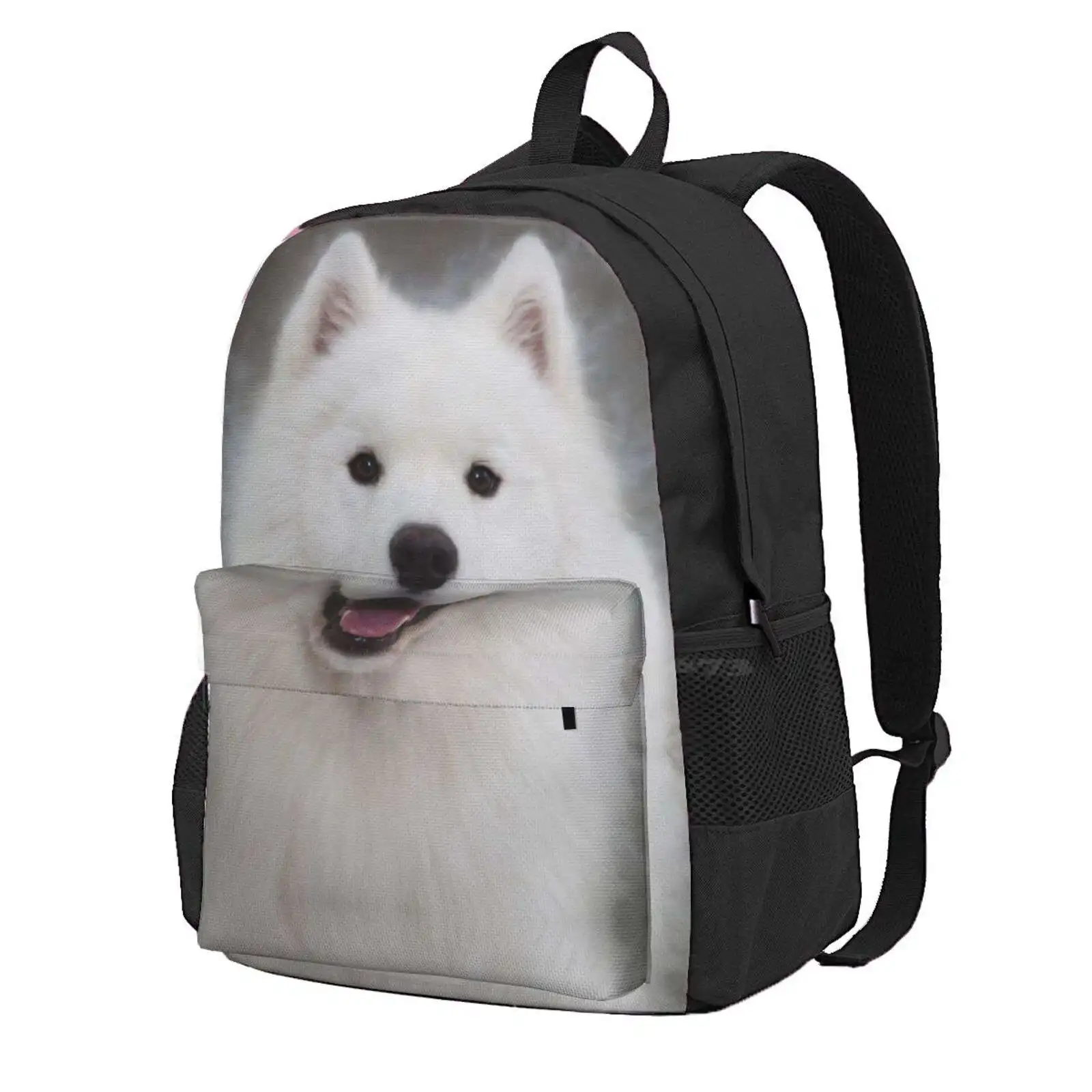 

Samoyed Puppy Dog Hot Sale Schoolbag Backpack Fashion Bags Samoyed Smiling Dog Cute Whitepuppy Fluffypuppy Cutie