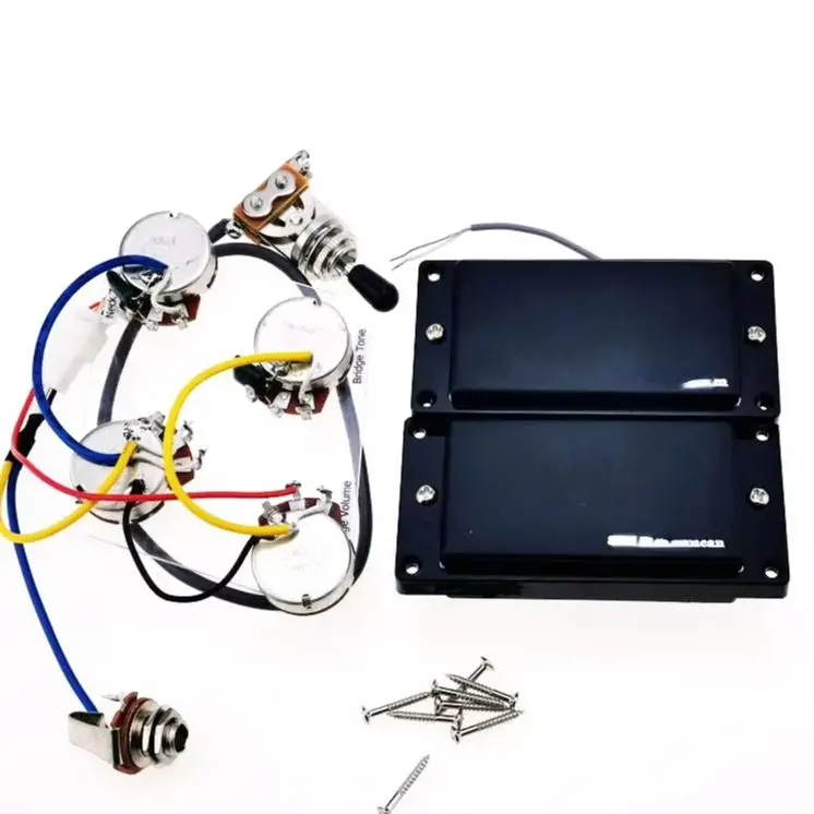 Q-X Music Store-Guitar Pickups Humbucker Ceramics Closed passive Electric Guitar Pickups 1C Wire With Wiring Harness