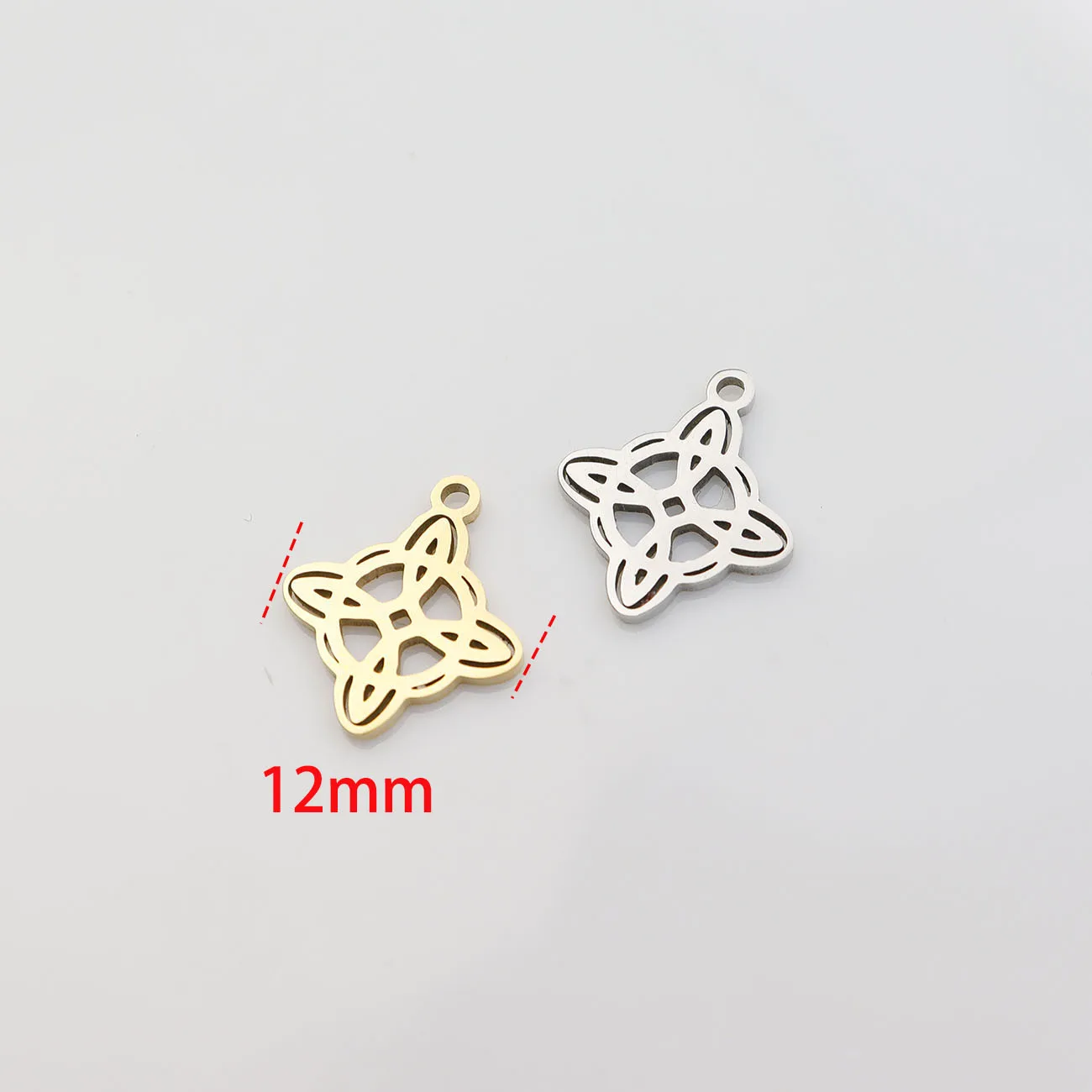 10pcs Stainless Steel Shiny Mirro Polished Flower Fashion Accessory Necklace Charms PVD Plate DIY Jewelry Accessory image 4